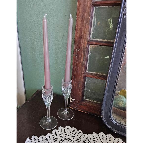 Vintage Gorham 1831 Crystalites Candlestick Holders Star Blossom Design Set/2 - Picture 2 of 8
